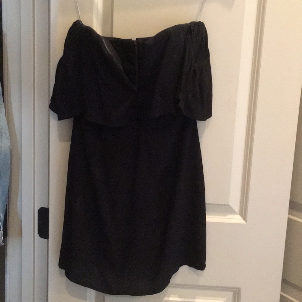 Lovers + Friends | Black deep V mini dress